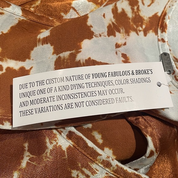 NWT Young Fabulous & Broke tie dye silky pullover bohemian tank top size large - Picture 10 of 14